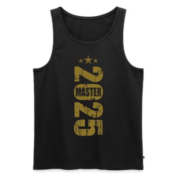 Master 2025 Vintage - Männer Premium Bio Tank Top - Schwarz - Vorne - Michal (187cm)