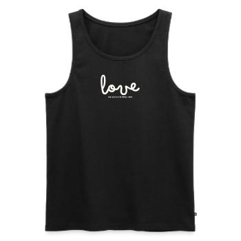 LOVE THE ULTIMATE PUNK MOVE - Men's Premium Organic Tank Top - black - Front - AI Model Male 178 light (178cm)