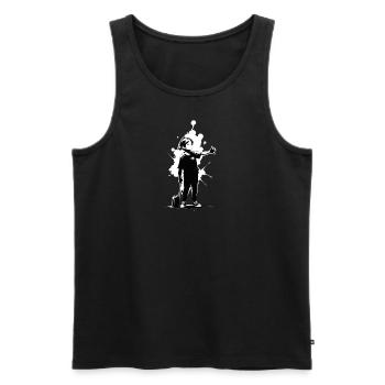 Street Art Fille 23251 - Débardeur bio Premium Homme - noir - Devant - Michal (187cm)