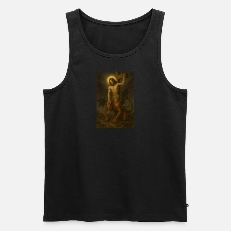 Jesus defeats devils - Men's Premium Organic Tank Top - undefined