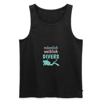 m/w/d: männlich weiblich DIVERS! Shirt für Taucher - Männer Premium Bio Tank Top - Schwarz - Vorne - AI Model Male 178 light (178cm)