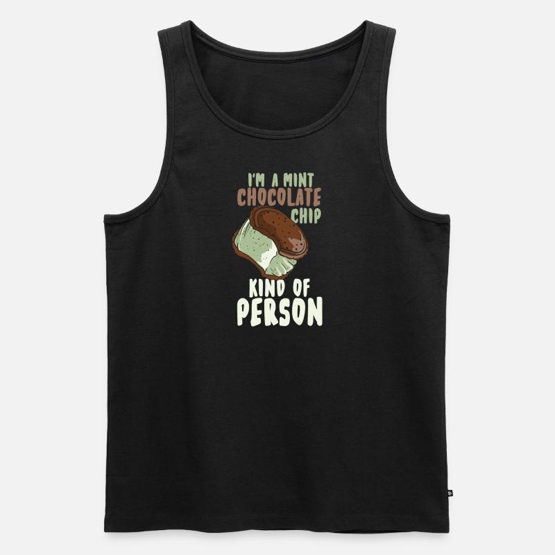 Minze-Schokolade-Chip - Männer Premium Bio Tank Top - Schwarz