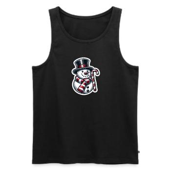 Schneemann mit Zuckerstange - Männer Premium Bio Tank Top - Schwarz - Vorne - Michal (187cm)