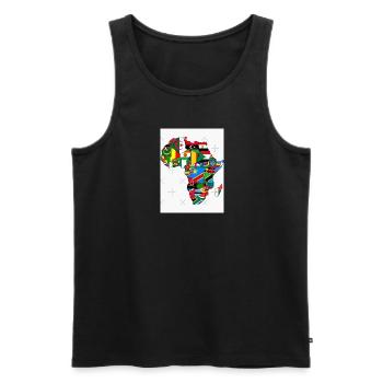 My Africa - Men's Premium Organic Tank Top - black - Front - Michal (187cm)