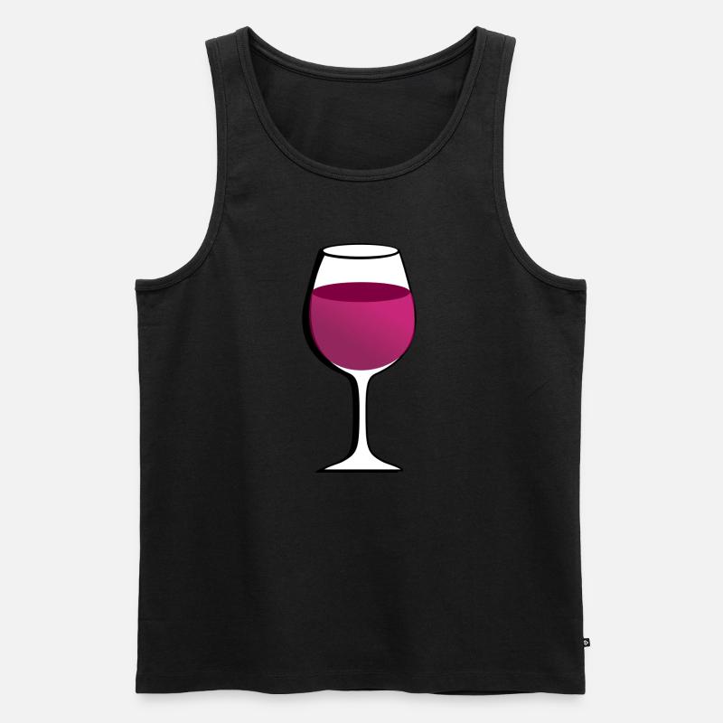 Glas mit rotem Wein - Männer Premium Bio Tank Top - Schwarz