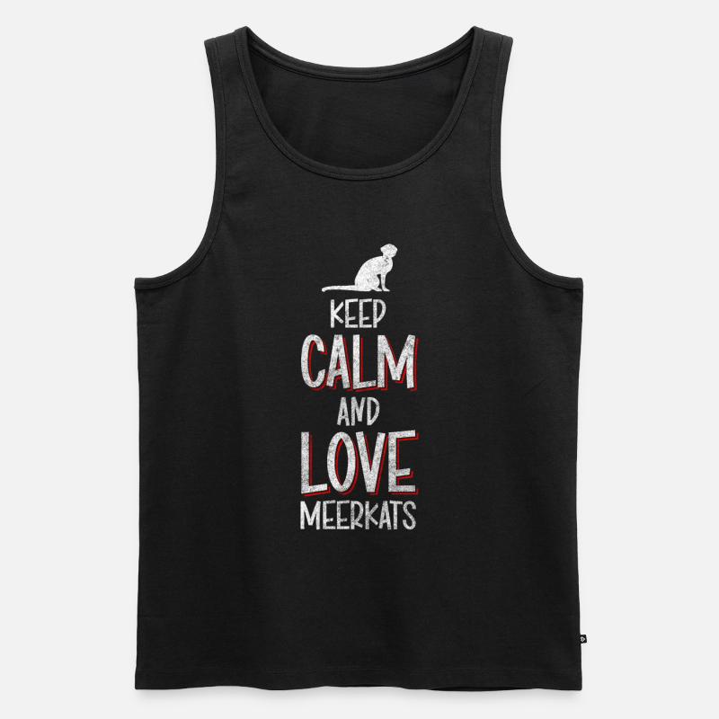 Erdmännchen Tier Fell Wüste - Männer Premium Bio Tank Top - Schwarz