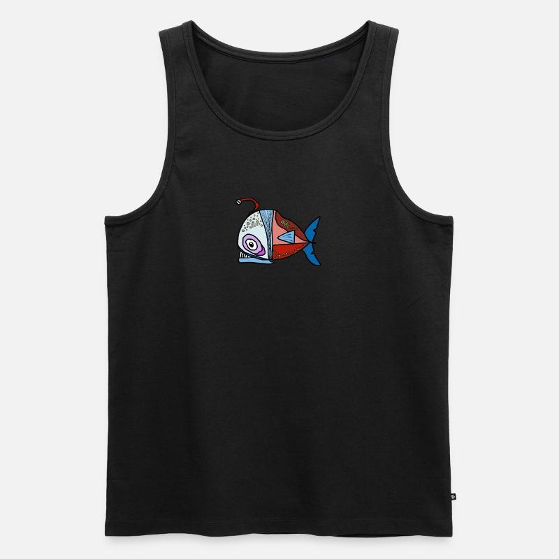 Fisch - Männer Premium Bio Tank Top - Schwarz
