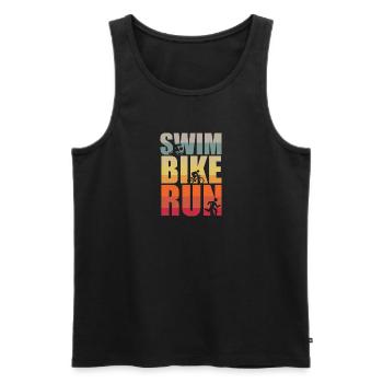 Triathlon, Swimming, Cycling, Running, Sports - Men's Premium Organic Tank Top - black - Front - Michal (187cm)