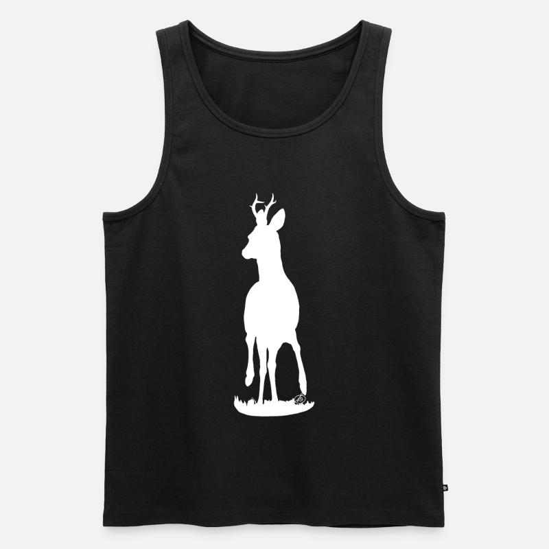 stolzer Rehbock (weiß) - Männer Premium Bio Tank Top - Schwarz