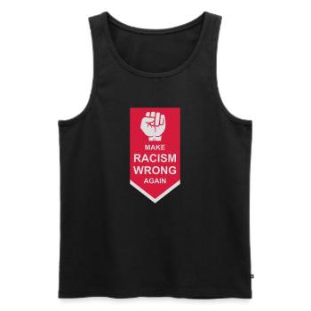 make racism wrong again - Männer Premium Bio Tank Top - Schwarz - Vorne - AI Model Male 178 light (178cm)