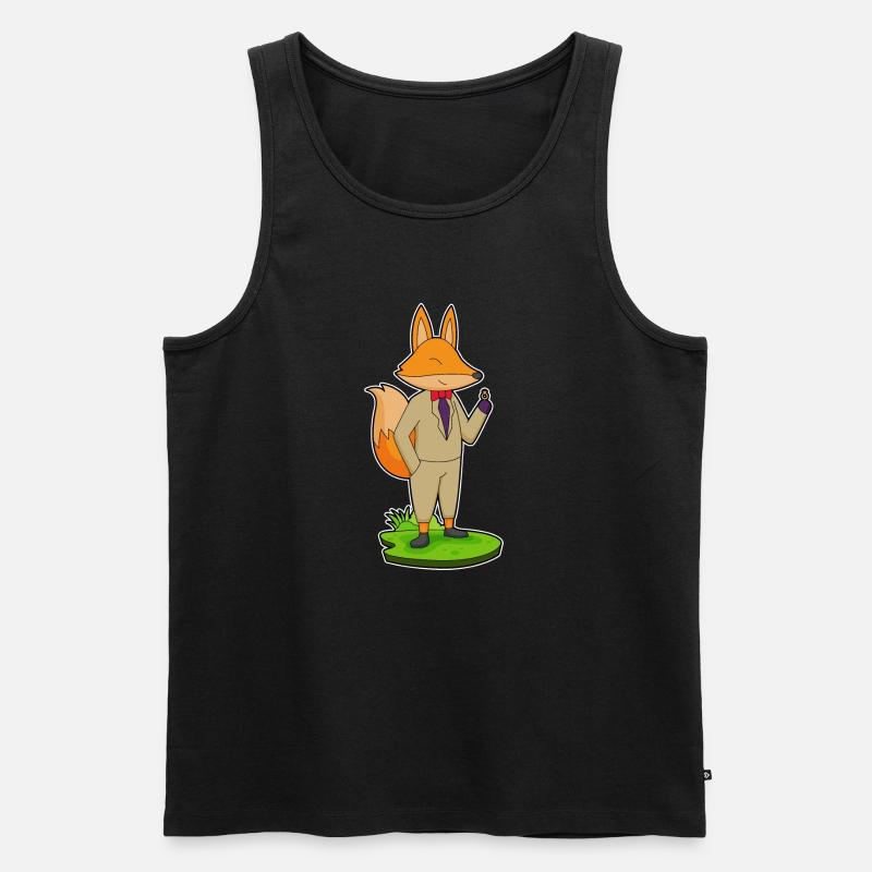 Fuchs Bräutigam Ehering Hochzeit - Männer Premium Bio Tank Top - Schwarz