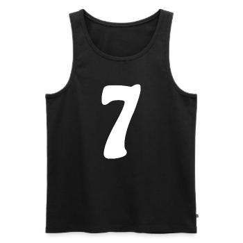 Sept : Minimal Numeral 7 | Septième - Débardeur bio Premium Homme - noir - Devant - Michal (187cm)