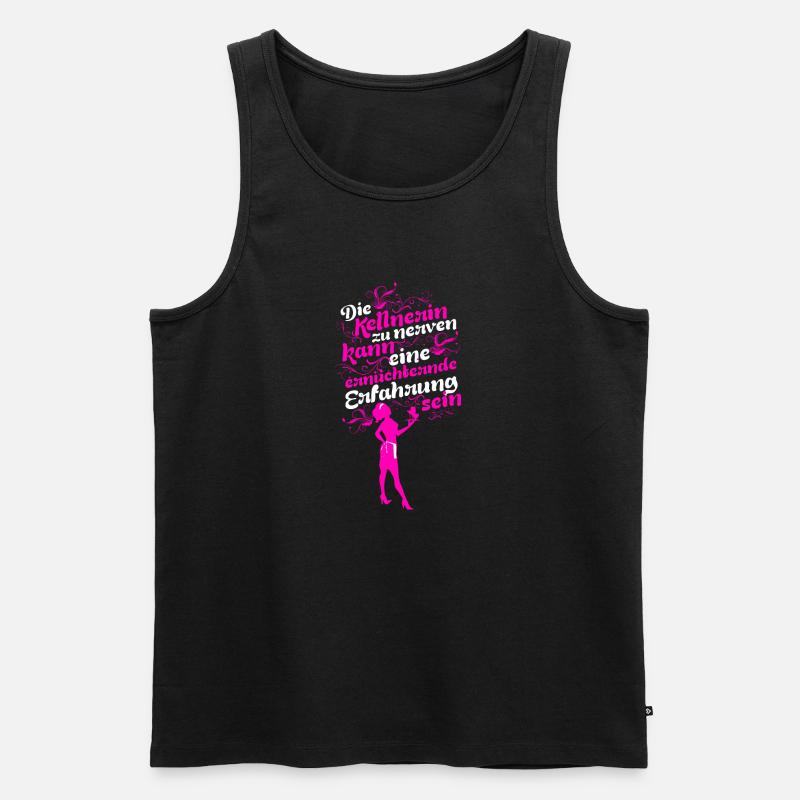 Kellnerin nerven - Männer Premium Bio Tank Top - Schwarz