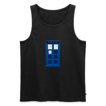 Police box tardis - Männer Premium Bio Tank Top - Schwarz - Vorne - AI Model Male 178 light (178cm)