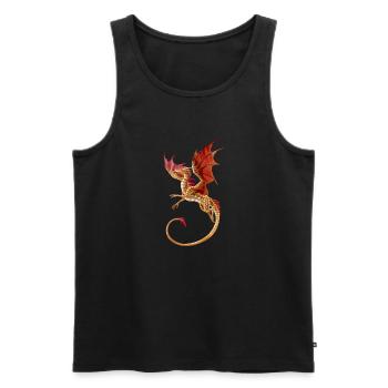 Goldener Drache - Männer Premium Bio Tank Top - Schwarz - Vorne - AI Model Male 178 light (178cm)
