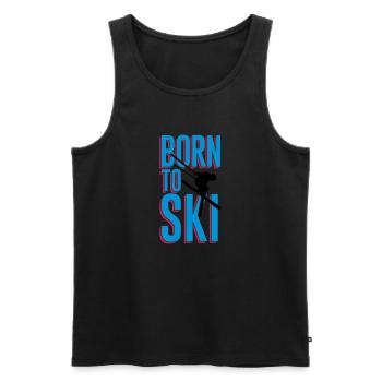 Born to Ski - Männer Premium Bio Tank Top - Schwarz - Vorne - AI Model Male 178 light (178cm)