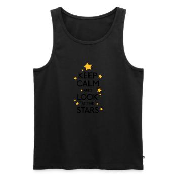 keep calm and look at the stars - Men's Premium Organic Tank Top - black - Front - AI Model Male 178 light (178cm)