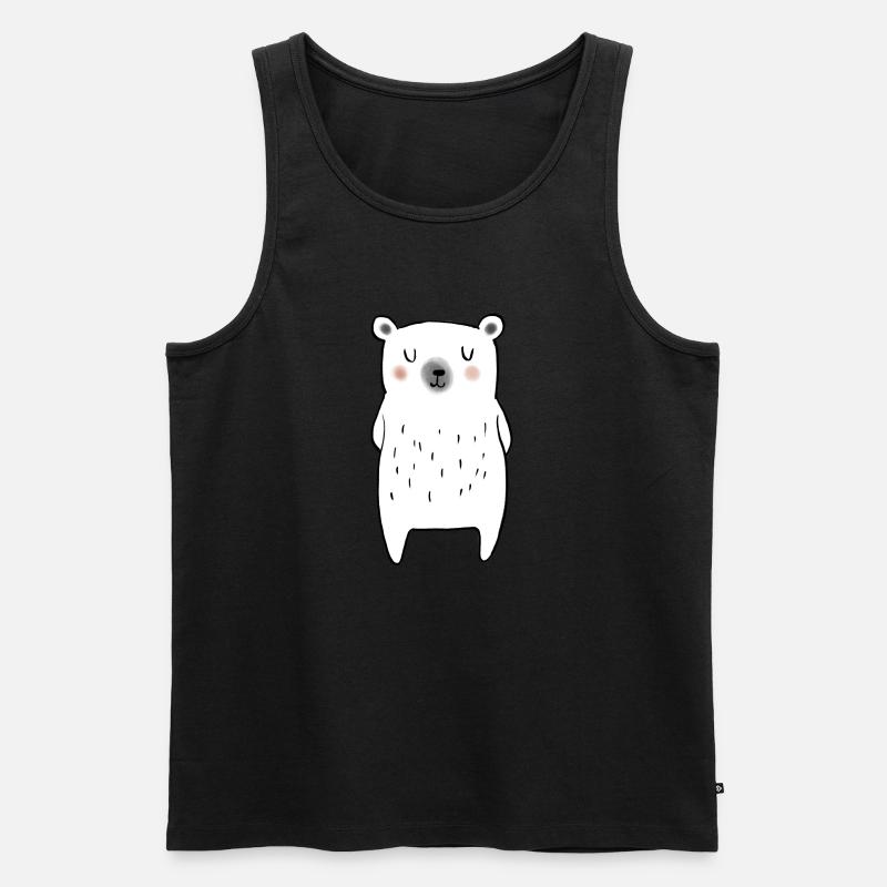 Kleiner Eisbär - Männer Premium Bio Tank Top - Schwarz