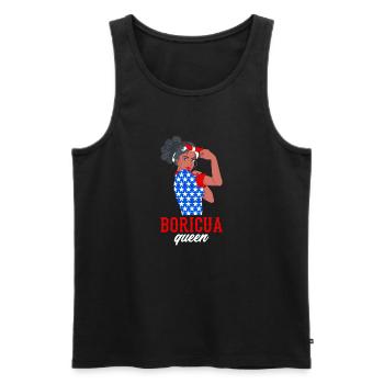 Boricua Reine Porto Rico Portoricain PortoRicain - Débardeur bio Premium Homme - noir - Devant - Michal (187cm)