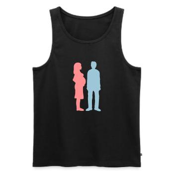 Homme pauvre femme enceinte - Débardeur bio Premium Homme - noir - Devant - Michal (187cm)