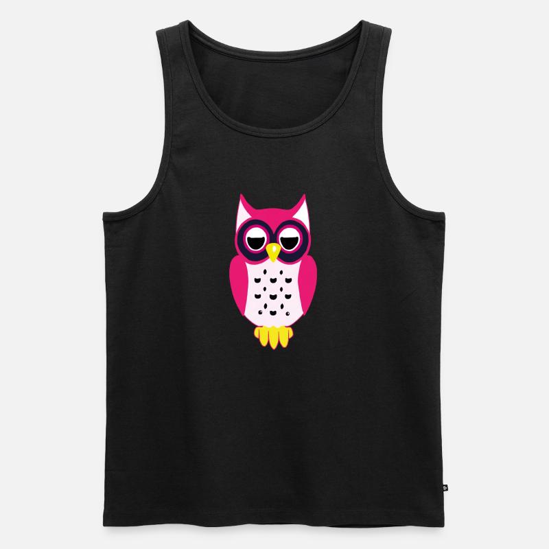 Eule - Männer Premium Bio Tank Top - Schwarz