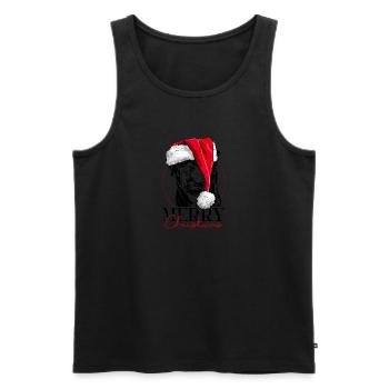 Père Noël joyeux Chiens de Noël Wilsigns - Débardeur bio Premium Homme - noir - Devant - Michal (187cm)