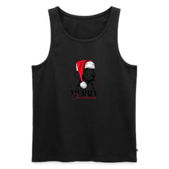 Père Noël joyeux Chiens Wilsigns - Débardeur bio Premium Homme - noir - Devant - Michal (187cm)