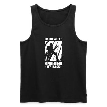 Lustiges Bass Gitarren Motiv und Gitarrist Rock - Männer Premium Bio Tank Top - Schwarz - Vorne - Michal (187cm)