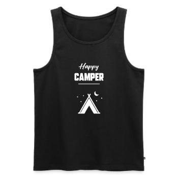 Happy camper - Débardeur bio Premium Homme - noir - Devant - Michal (187cm)