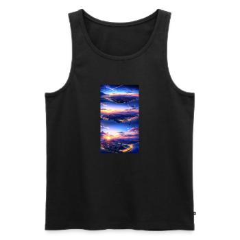 Landschaft mit 4 Bereichen, Generative KI - Männer Premium Bio Tank Top - Schwarz - Vorne - AI Model Male 178 light (178cm)
