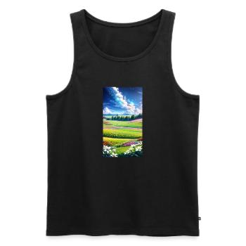 landscape, botanical, flora, climate, change - Männer Premium Bio Tank Top - Schwarz - Vorne - AI Model Male 178 light (178cm)