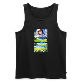 Landscape with 4 Areas, Generative AI - Men's Premium Organic Tank Top - black - Front - AI Model Male 178 light (178cm)