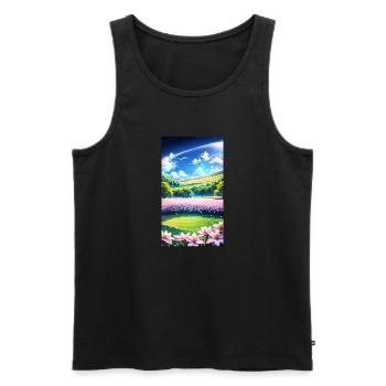 Landschaft mit 4 Bereichen, Generative KI - Männer Premium Bio Tank Top - Schwarz - Vorne - AI Model Male 178 light (178cm)