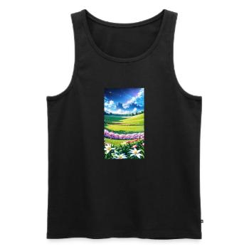 Landschaft mit 4 Bereichen, Generative KI - Männer Premium Bio Tank Top - Schwarz - Vorne - AI Model Male 178 light (178cm)