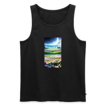 Landschaft mit 4 Bereichen, Generative KI - Männer Premium Bio Tank Top - Schwarz - Vorne - AI Model Male 178 light (178cm)