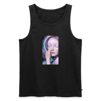 Space Sisters Number 2 - Männer Premium Bio Tank Top - Schwarz - Vorne - Michal (187cm)