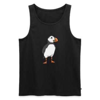 macareux macareux moines oiseaux Lunde - Débardeur bio Premium Homme - noir - Devant - Michal (187cm)
