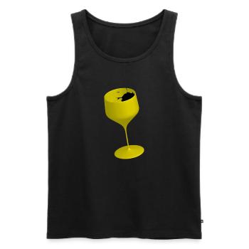Un verre en or. - Débardeur bio Premium Homme - noir - Devant - Michal (187cm)