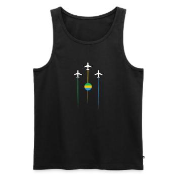 Gabon Airlines - Men's Premium Organic Tank Top - black - Front - AI Model Male 178 light (178cm)