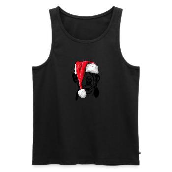 Père Noël Grand Bouvier Suisse Noël - Débardeur bio Premium Homme - noir - Devant - Michal (187cm)