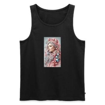 femme habillée de Noël - Débardeur bio Premium Homme - noir - Devant - AI Model Male 178 light (178cm)