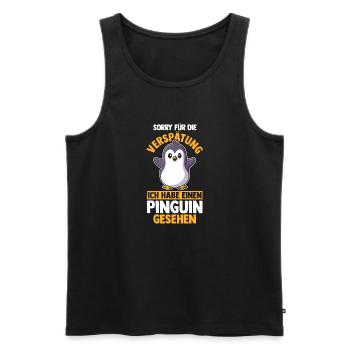 Pinguin - Männer Premium Bio Tank Top - Schwarz - Vorne - AI Model Male 178 light (178cm)