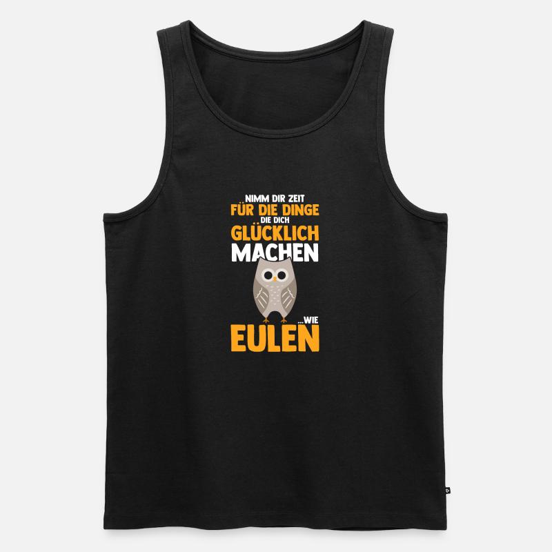 Eulen - Männer Premium Bio Tank Top - Schwarz