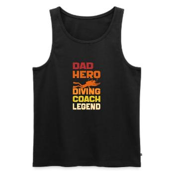 Dad Hero Diving Coach Legend Funny Diving Dad 2024 - Débardeur bio Premium Homme - noir - Devant - Michal (187cm)