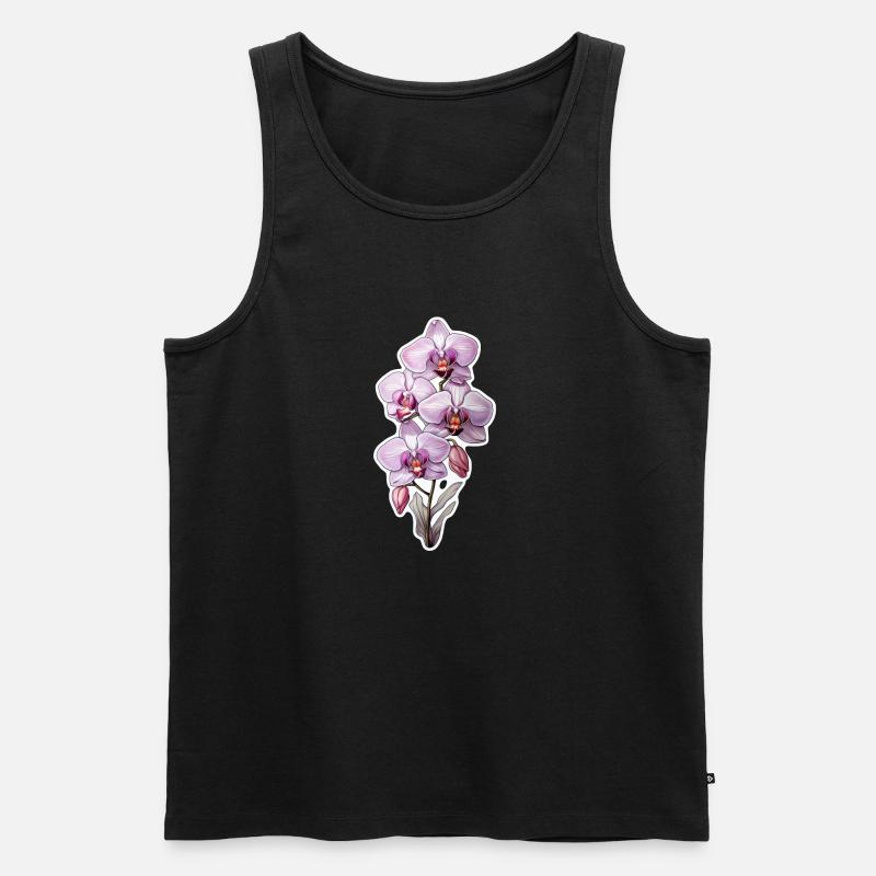 Orchidee - Männer Premium Bio Tank Top - Schwarz