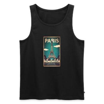 Paris | France | Sports Competition | 2024 | - Men's Premium Organic Tank Top - black - Front - Michal (187cm)