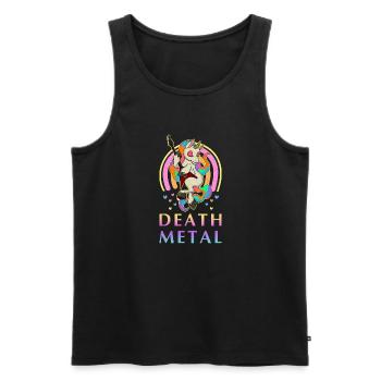 Gitarre Einhorn Musiker Rock Band Regenbogen - Männer Premium Bio Tank Top - Schwarz - Vorne - Michal (187cm)