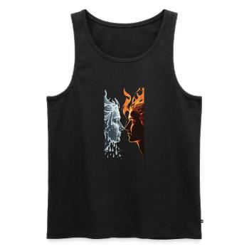 VIBRATIONS DE L’ÂME SŒUR - Débardeur bio Premium Homme - noir - Devant - Michal (187cm)