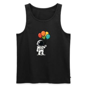 astronaut ballons - Männer Premium Bio Tank Top - Schwarz - Vorne - AI Model Male 178 light (178cm)