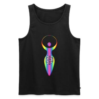 Symbole spirituel - Déesse De la Terre Gaya 3 - Débardeur bio Premium Homme - noir - Devant - Michal (187cm)